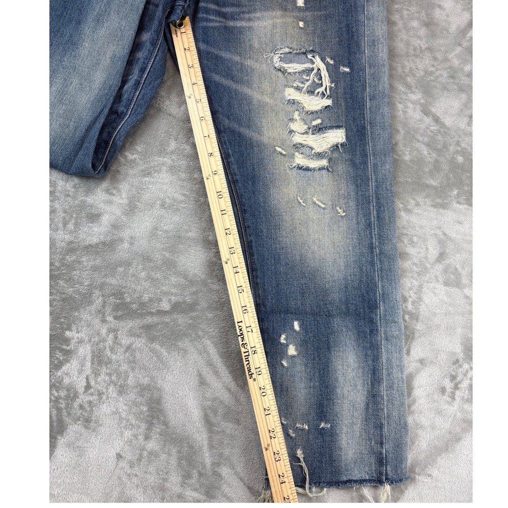 Lucky Brand Sienna Slim Boyfriend Jeans Distressed Raw Hem Blue Denim 14/32 NEW - Picture 5 of 8